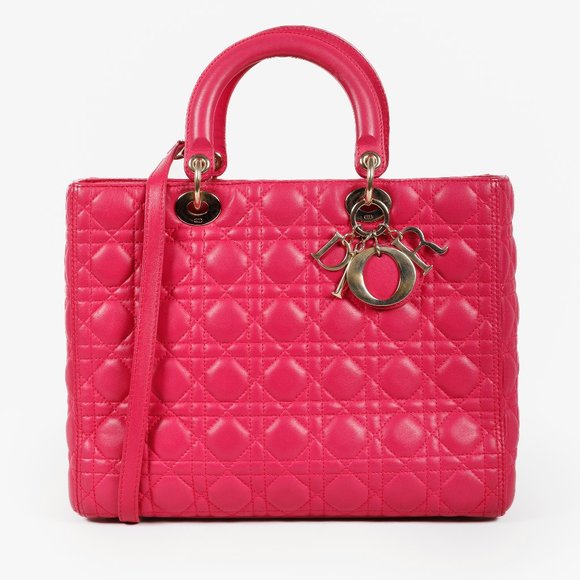 Christian Dior - Fuchsia Pink Lady Dior Handbag - Medium - Picture 2 of 9